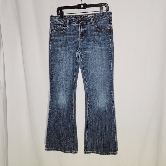 Chip + Pepper‎  Blue Denim Bootcut Jeans vintage factory whiskering fading 11 jr - Picture 1 of 16